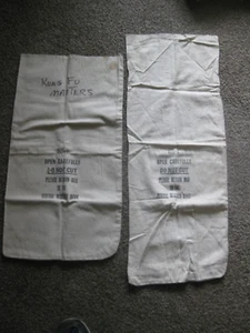 2 VINTAGE FEDERAL RESERVE CANVAS SIZE-F AND SIZE-G BANK BAGS - Picture 1 of 6
