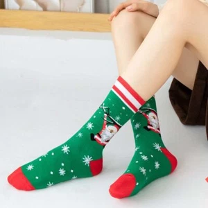 Breathable Santa Claus Medium Tube Socks Christmas Socks Cotton Female Socks - Picture 1 of 18