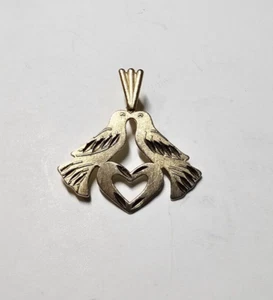 Ciondolo ciondolo Michael Anthony oro giallo 14 kt uccellini amore cuore taglio diamante - Foto 1 di 2