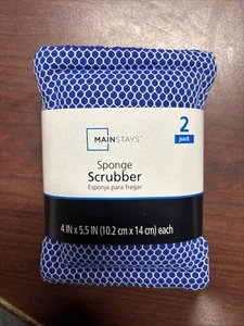 Mainstays Doppelpack Schwamm Schrubber blau brandneu mit Etikett - Bild 1 von 2