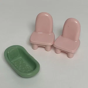 Fisher Price Loving Family Pink Chairs Green Tub My First Dollhouse Furniture - Picture 1 of 8