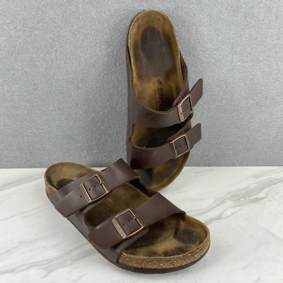 Birkenstock Arizona Birko-Flor Men's 12 Dark Brown Beach Outdoor Sandals Slides - Image 1 of 4