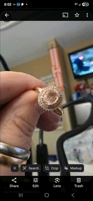Anillo Morgaite Oro Rosa 10kt Talla 7 Foto 1 de 4