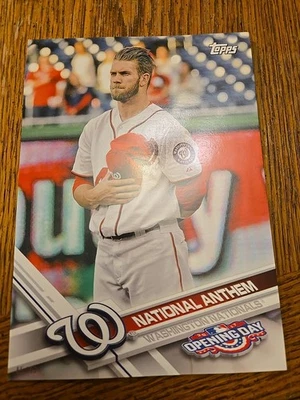 2017 Topps Opening Day National Anthem Bryce Harper #NA-4 45/49 - Image 1 of 4