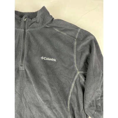 Pulôver masculino de lã Columbia quarto de zíper manga longa cinza tamanho G - Imagem 1 de 4