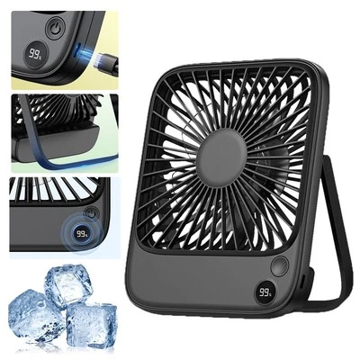 USB Desk Fan 5000mAh Rechargeable Portable Folding 4 Speeds Table Mini Fan US - Image 1 of 4