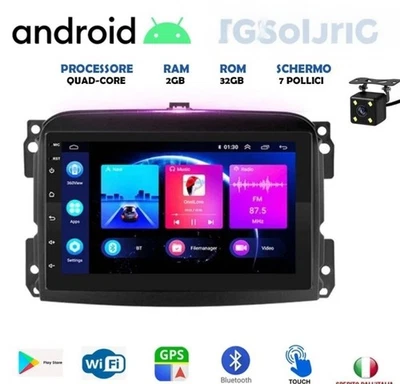 AUTORADIO ANDROID FIAT 500L 2012-2017 STEREO AUTO TOUCH 7 POLLICI WIFI NAVIGATOR - Immagine 1 di 4