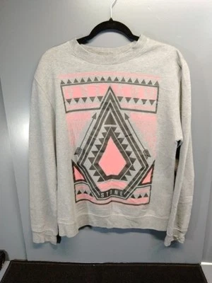 Volcom Men's Iconic Stone Crew Sweatshirt Gray Size Small  - Image 1 of 4