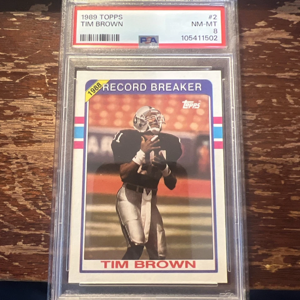 1989 Topps - Record Breaker Tim Brown #2 (RC) - Image 1 of 2