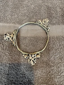 Dalmatian Jasper Owl Bangle - Vintage - Picture 1 of 4