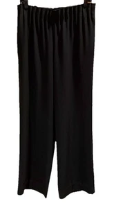 Strenesse Women’s Black Pants Wide Legs With Elastic Waist Dress Trousers Size 6 - Picture 1 of 5