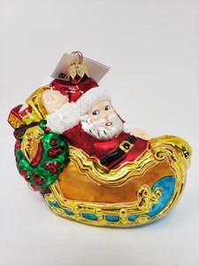 Radko F A O Schwarz "1929 Santa" en trineo adorno de Navidad - NUEVA CAJA DE ETIQUETAS - Imagen 1 de 9