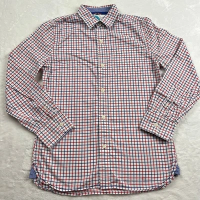 Boden Juvenil Niño Camisa de Vestido a Cuadros Botones Talla 11-12 Rojo Blanco Azul  Foto 1 de 4