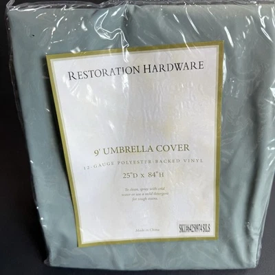 Nuevo Herrajes Restauración Cubierta Paraguas Repuesto 9' Patio Plata Salvia Vinilo Foto 1 de 4