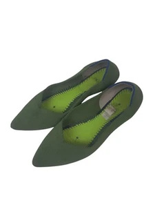 Rothy’s emerald green flats Knit Point Toe Slip On Ballet Sz 7.5 - Picture 1 of 5