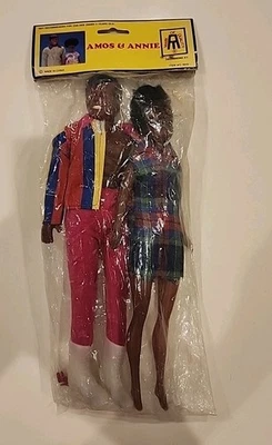 VINTAGE RARE  AMOS & ANNIE AFRICAN AMERICAN DOLL SET  /  MARK OF QUALITY - Image 1 of 4