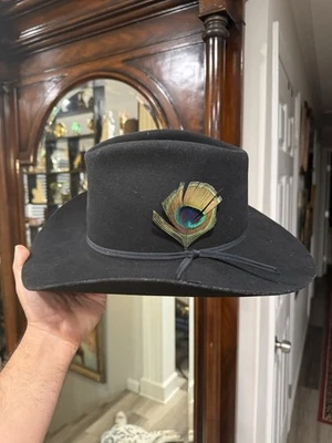 VTG Bailey Cowboy Hat Double Fur Blend Black Made In Texas USA Size 7 1/8? - Image 1 of 4
