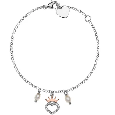 Bracciale Con Charms Pendenti Bambino Argento 925 Gioiello Disney Princess casua - Immagine 1 di 2
