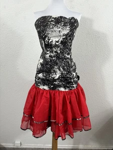 Barboglio Cristina Jan Kleid Damen Small schwarz weiß rot trägerlos Schleife hinten - Bild 1 von 12