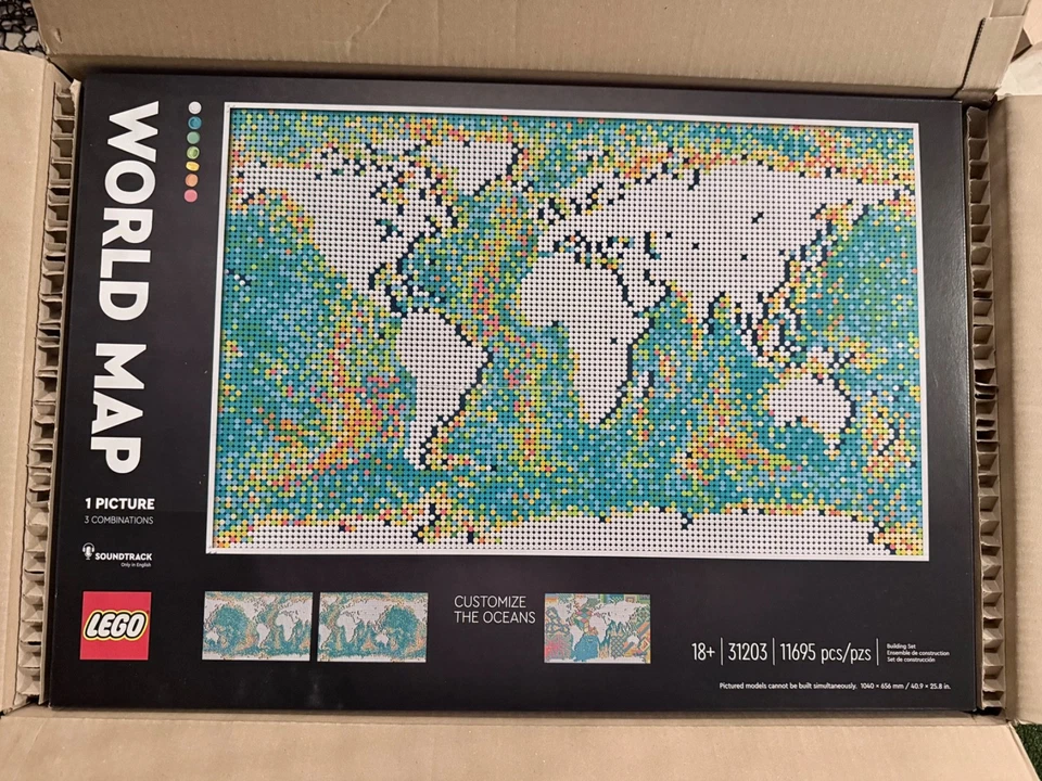 NEW Unopened Sealed LEGO World Map 31203 Gift Ready with 11,695 Pieces FREE Ship - Image 1 of 1