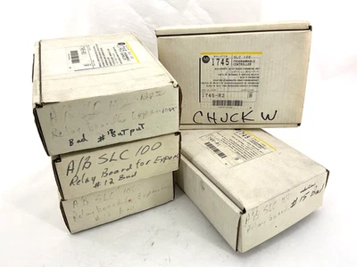 Lot of 5 Allen Bradley 1745-R1/R2 Ser B SLC 100 Program Control -Has Bad Outputs - Image 1 of 4
