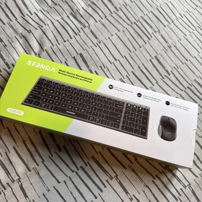Seenda Bluetooth Keyboard and Mouse, Wireless Rechargeable Keyboard and Mouse - Image 1 of 4