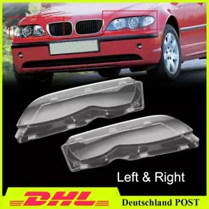 Klar Streuscheiben Kappen für BMW 3er E46 Limo Touring FL 02-05 Scheinwerferglas - Bild 1 von 7