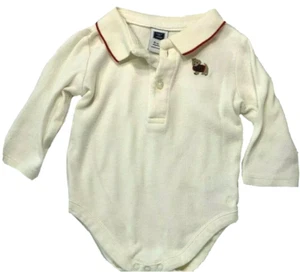 Janie and Jack Baby Boys 3 Months Ivory Christmas Holiday Puppy Dog Bodysuit - Picture 1 of 4