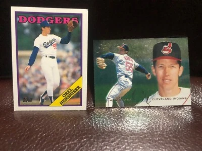 1988 Topps Orel Hershiser # 40 / 1995 Flair Orel Hershiser # 250 Dodgers/Indians - Image 1 of 2