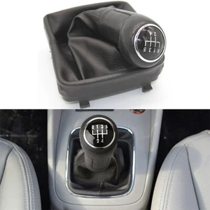 Gear Shift Knob 5 Speed Manual Boot Cover For VW Polo 9N 9N2 2002-2009 - Picture 1 of 6