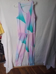 Girl's Justice One Piece Pastel Colored Sleeveless Jumper Pajamas Size 8 - Picture 1 of 4