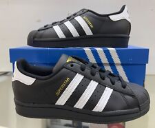 Adidas Originals Superstar J in Black/White/Gold EF5398