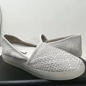 Zapatilla deportiva sin cordones Free People para mujer 40/10 Santorini de cuero tejido blanca gris - Imagen 1 de 10