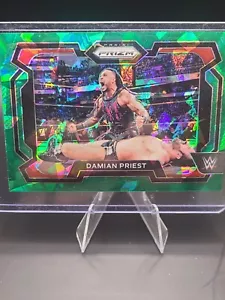 2024 Damian Priest Panini Prizm WWE Green Cracked Ice Parallel - Picture 1 of 2