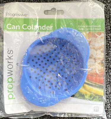 Strainer Can Colander progressive GT-3973 Blue Drain Liquids Canned Food - Image 1 of 2