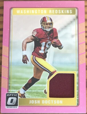 2016 Donruss Optic Rookie Threads PINK Josh Doctson DRT-JD Washington Redskins - Image 1 of 2