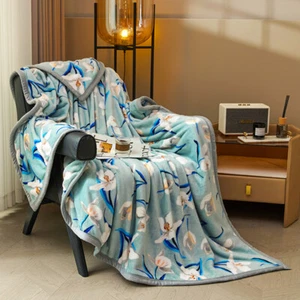 Large Blanket Quilt Bed Cover Flat Sheet Grade A Cloud Mink Fleece Blanket King - Picture 1 of 14