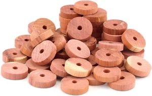 50Pcs Cedar Rings, Wooden Cedar Chips Cedar Wood Cedar Blocks Redolent Cedar Chi - Picture 1 of 3