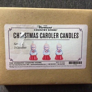 “The Vermont Country Store” 3" CHRISTMAS CAROLERS CANDLES Set of 3 Brand New - Picture 1 of 2