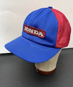 ViNTAGE Honda Logo Patch Motorsport SnapBack Mesh Trucker Hat - Racing 80s Korea - Picture 1 of 9