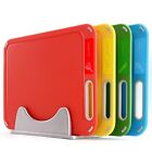 Plastic Cutting Board Set Of 4 With Storage Stand Color Box Packed Bpa Fre