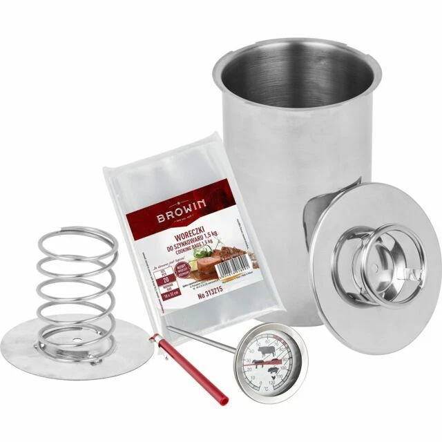 BROWIN 313115 Schinkenkocher 1,5 kg Set mit Thermometer und 20 Beuteln