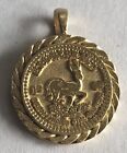 NEW Beautiful Replica 1980 KRUGERRAND Gold Coin Pendant Charm - BLING!