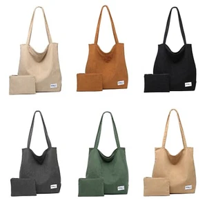 NNEE Mujeres Bolso de Pana Grande Capacidad Cremallera Bolso de Hombro con Bolsillo - Imagen 1 de 12