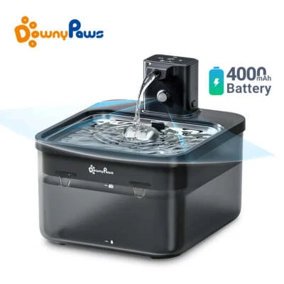 EXPROTAS DownyPaws Auto Katzenbrunnen 2,5L Edelstahl Wassernapf Batteriesensor
