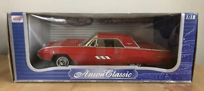 Thunderbird diecast 1:18 Scale 1963 Anson Classic Red Die Cast Model Cars Toy - Image 1 of 4