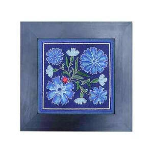 DIY Cross Stitch Kit Stitch Cornflowers on Plastic Canvas Cross Stitch Craft - Picture 1 of 12