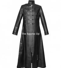 Mens Steampunk Gothic Lambskin Leather Trench Coat Formal Outfit- GREAT QUALITY