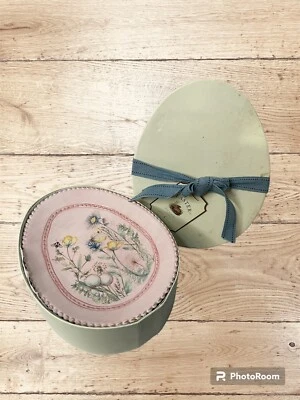 Pottery Barn Easter Egg Plates Large Pink Floral Spring Beaded Edge - Image 1 of 4