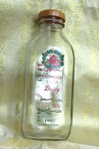 1997 Promised Land Dairy Egg Nog Bottle with Lid 32 oz - Picture 1 of 4